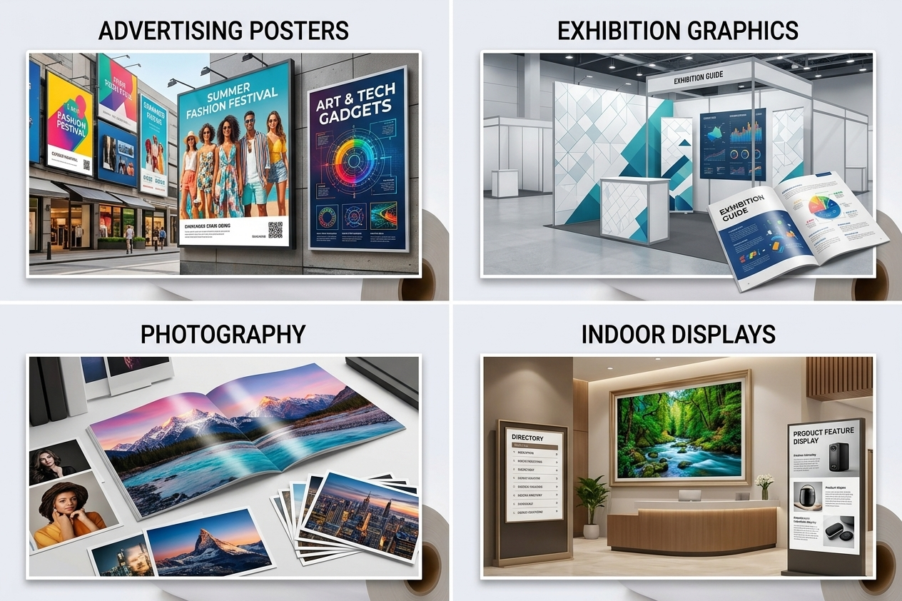 Premium synthetic paper applications Advertising Posters, Exhibition Graphics, Photography, and Indoor Displays..png