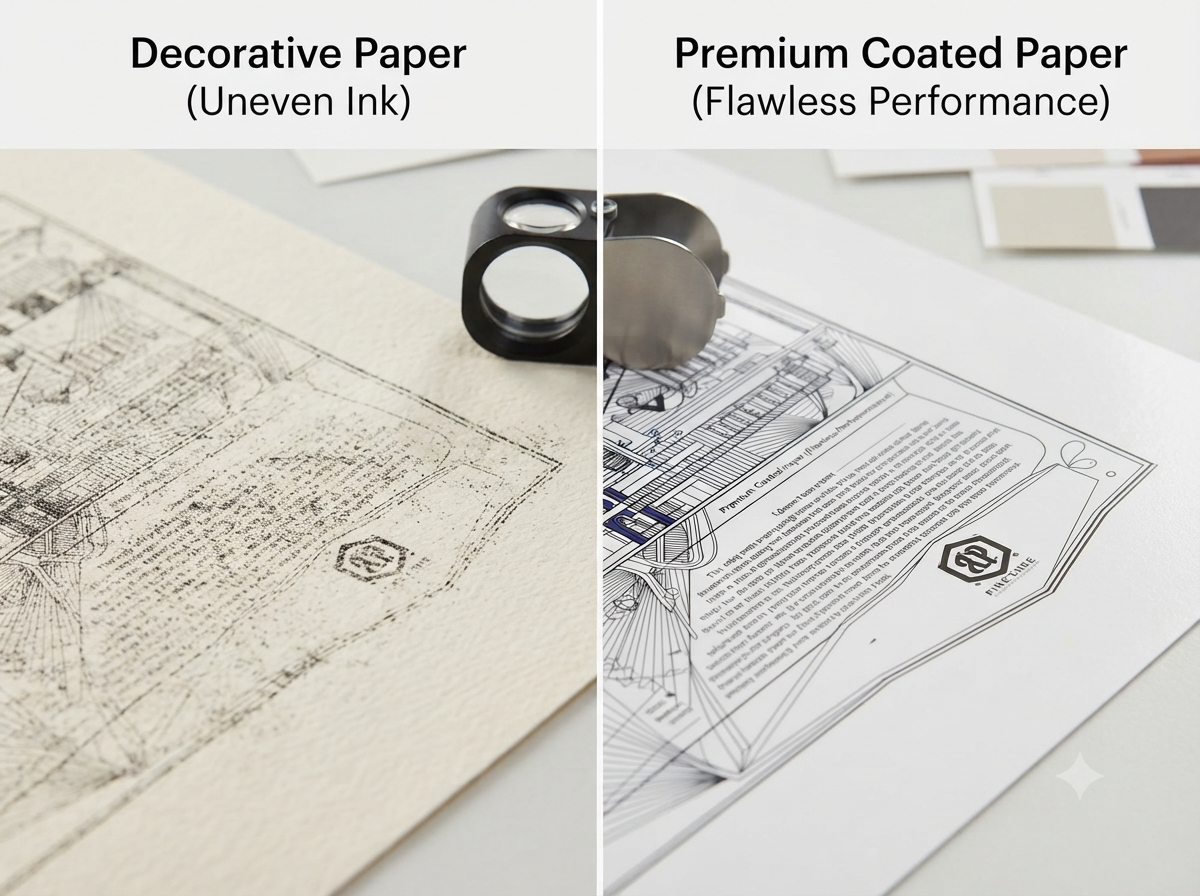 Decorative papers may have poor printing performance