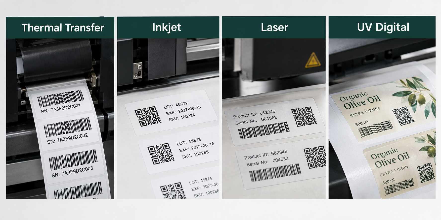 Synthetic paper printing methods for barcode and variable data printing