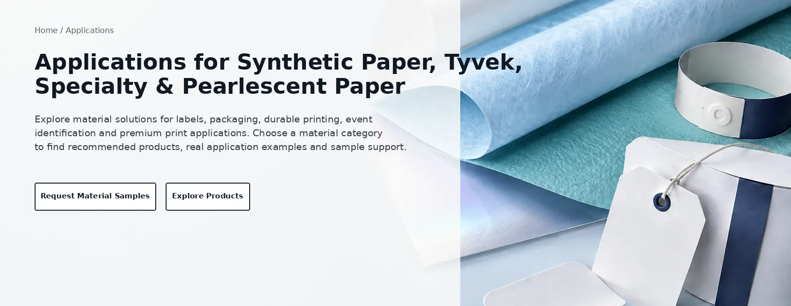 Synthetic paper, Tyvek, specialty paper and pearlescent paper applications