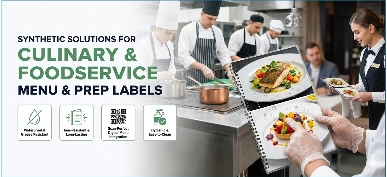 Synthetic Paper for Menu & Food Service Applications | Durable Restaurant Label Material