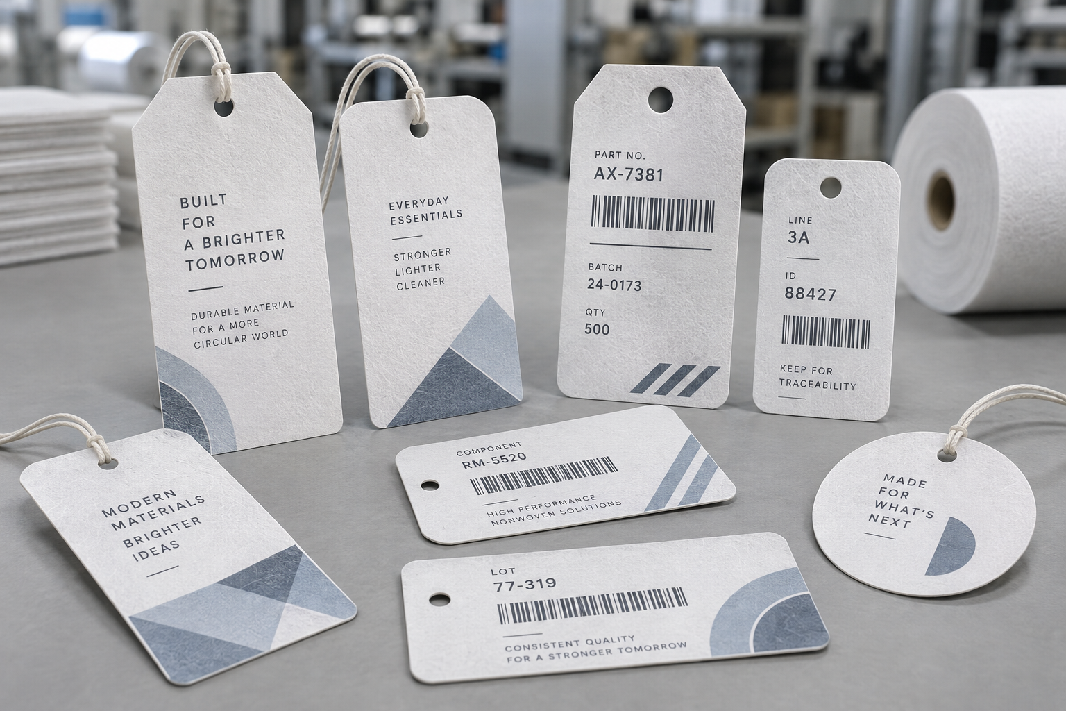 Firm HDPE spunbond material for retail and industrial tags