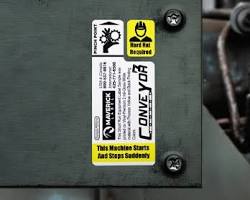 High-durability adhesive label for industrial machinery, scratch-resistant self-adhesive identification sticker