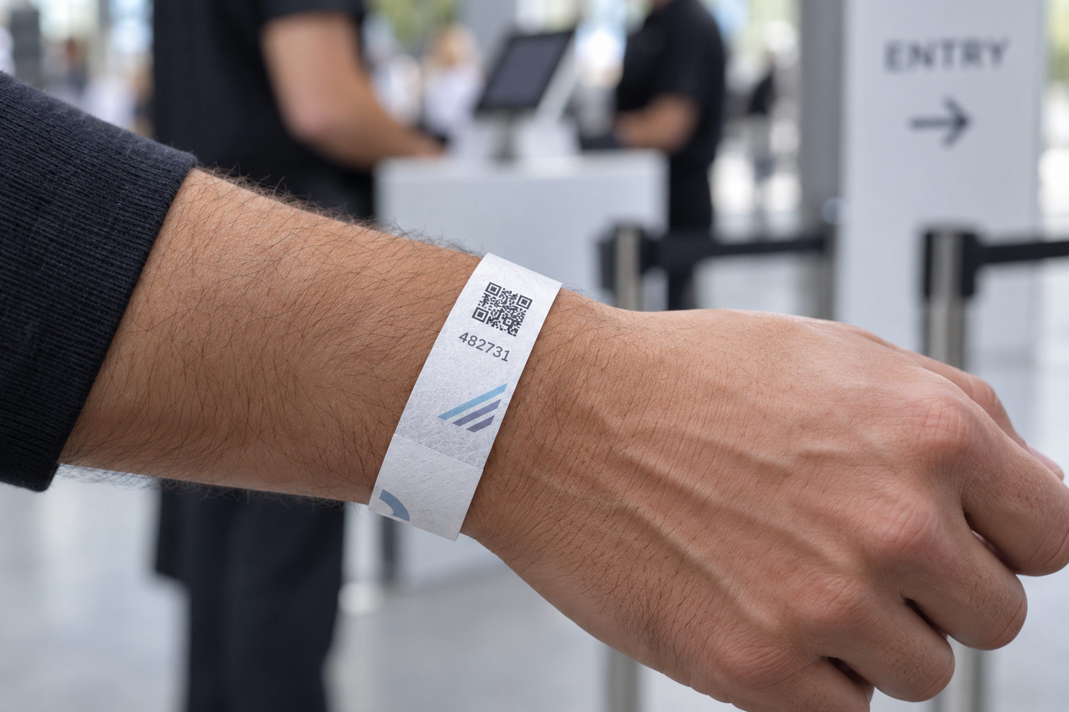 Flexible HDPE spunbond material used for printed event wristbands