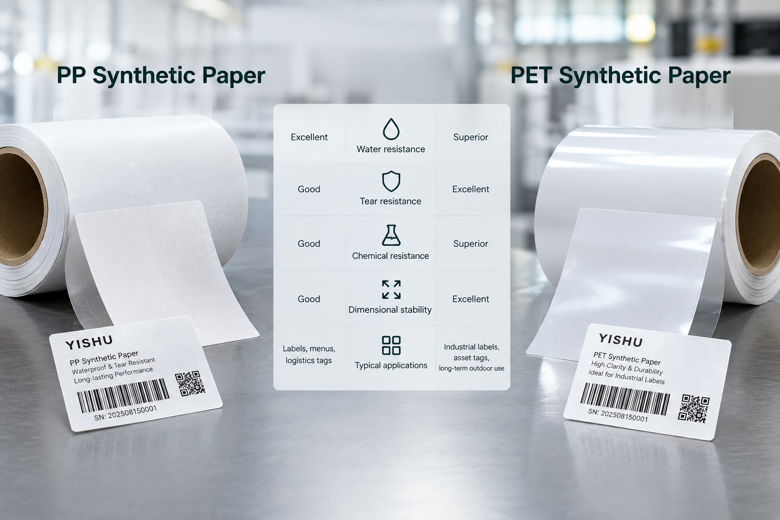 PP vs PET synthetic paper for barcode labels